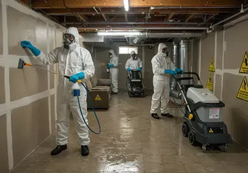 Basement Moisture Removal and Structural Drying process in Crawfordville, FL